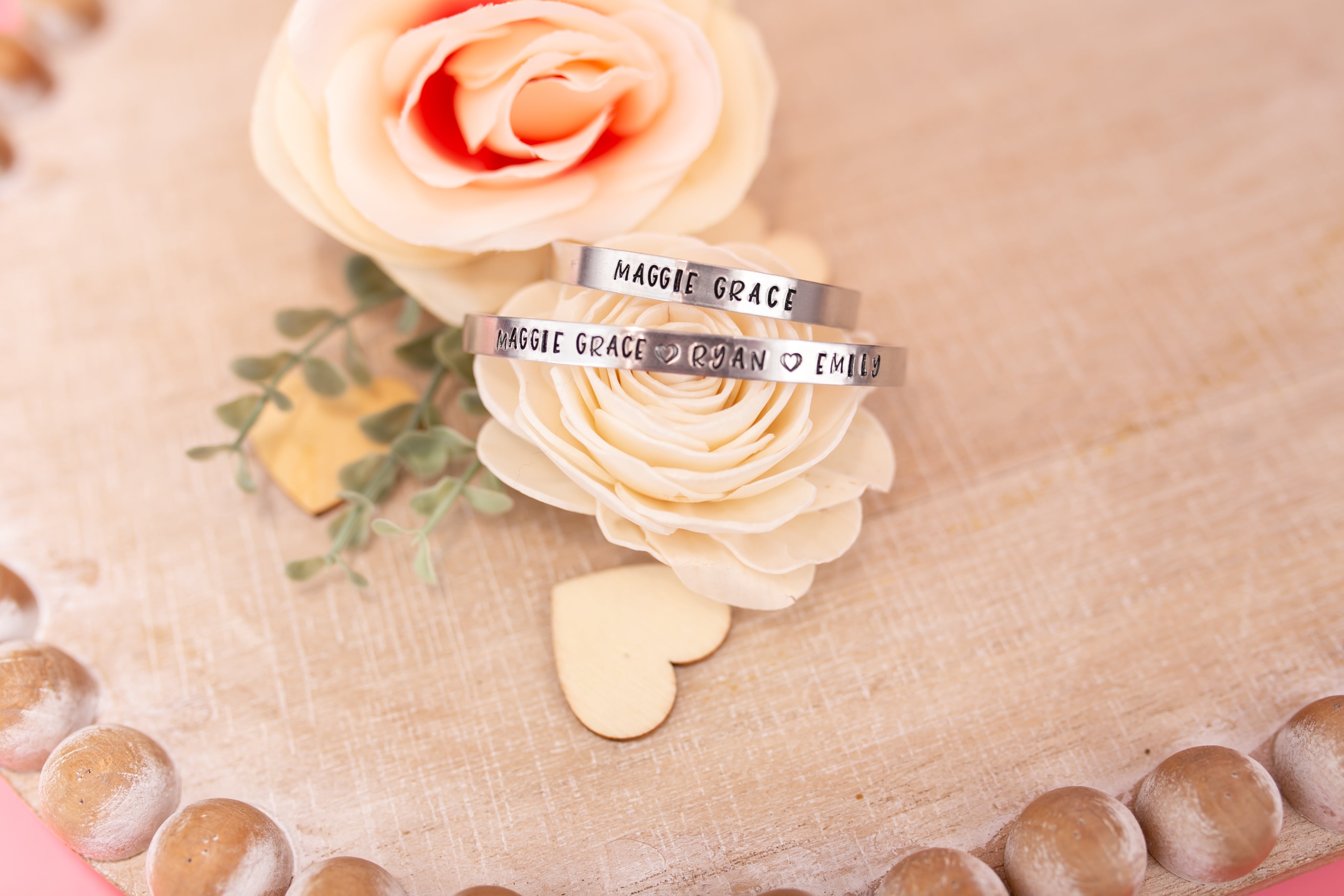 Custom stamped Kids Cuff bracelet