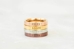 custom stamped name ring